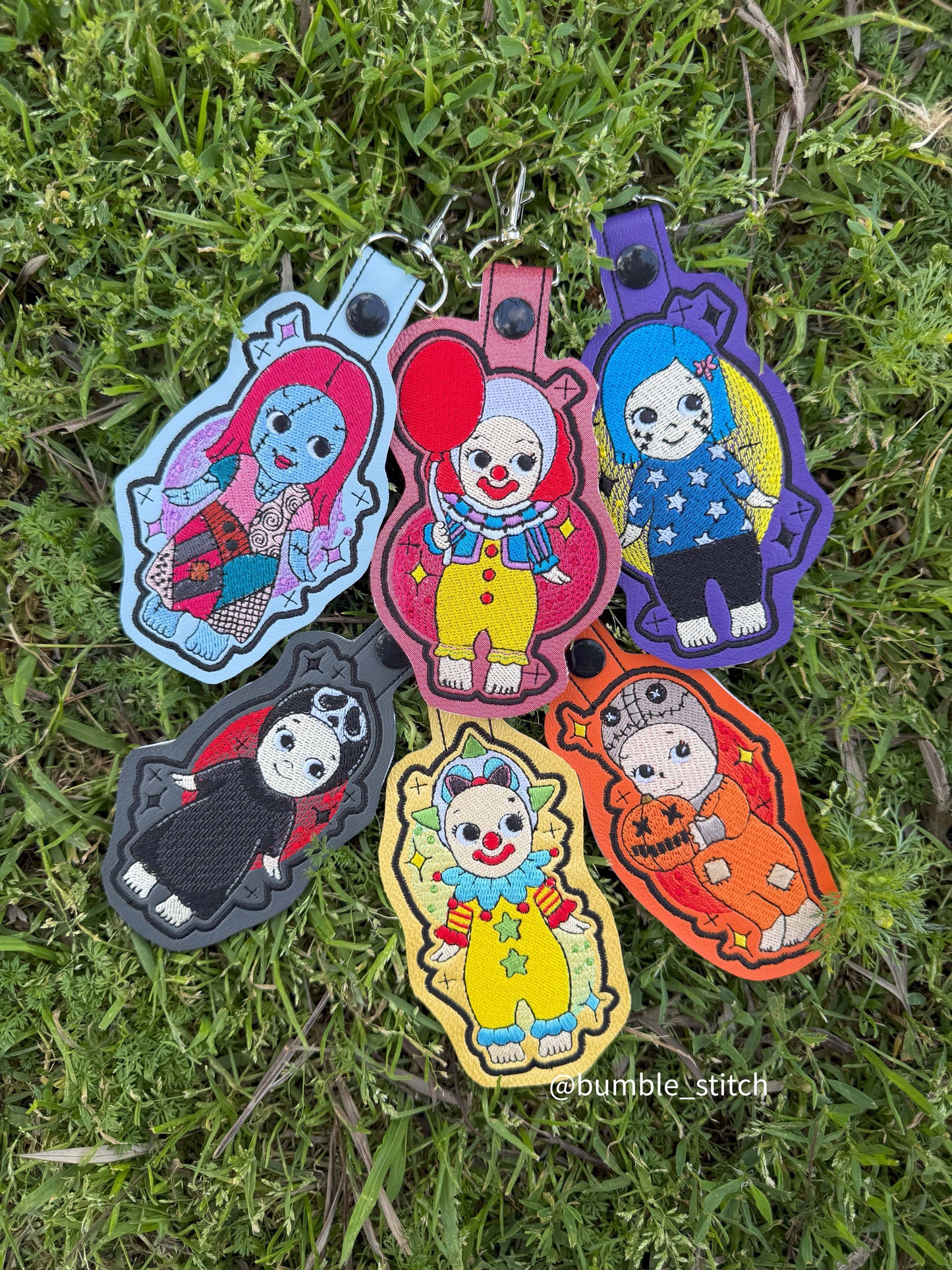 Embroidered Horror Angel Keychains
