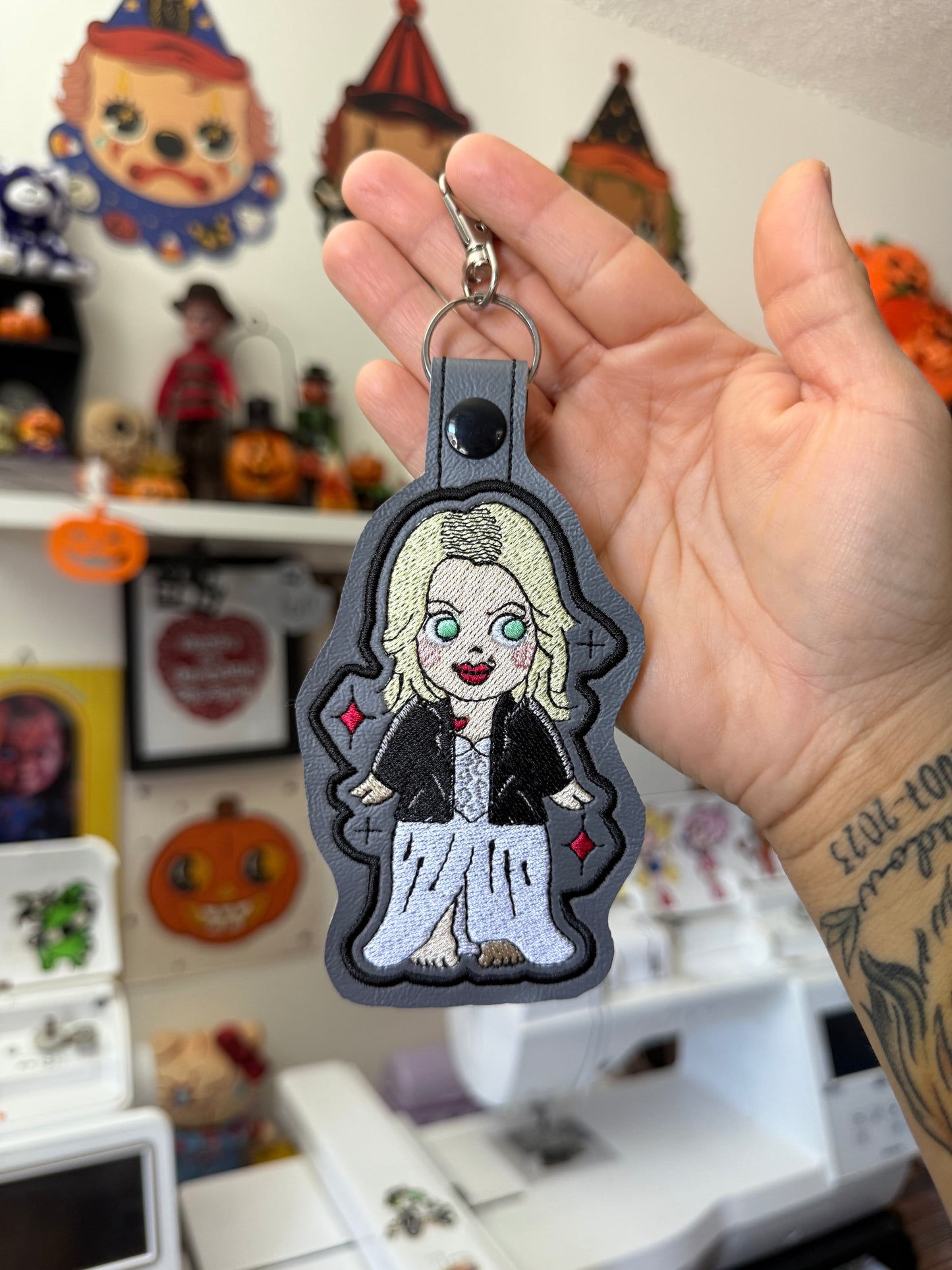 Tiff Embroidered Keychain