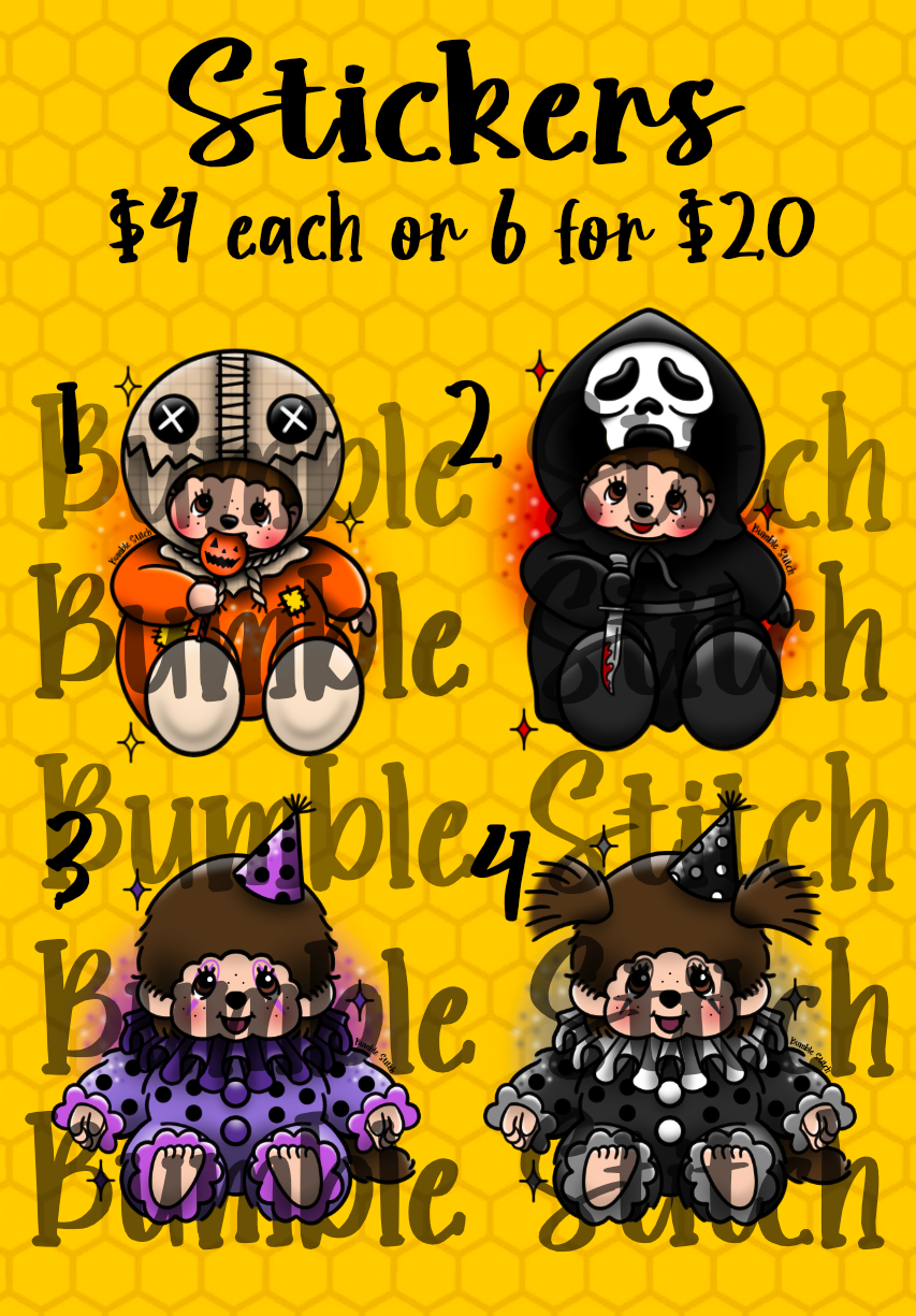 Matte Baby Horror Stickers
