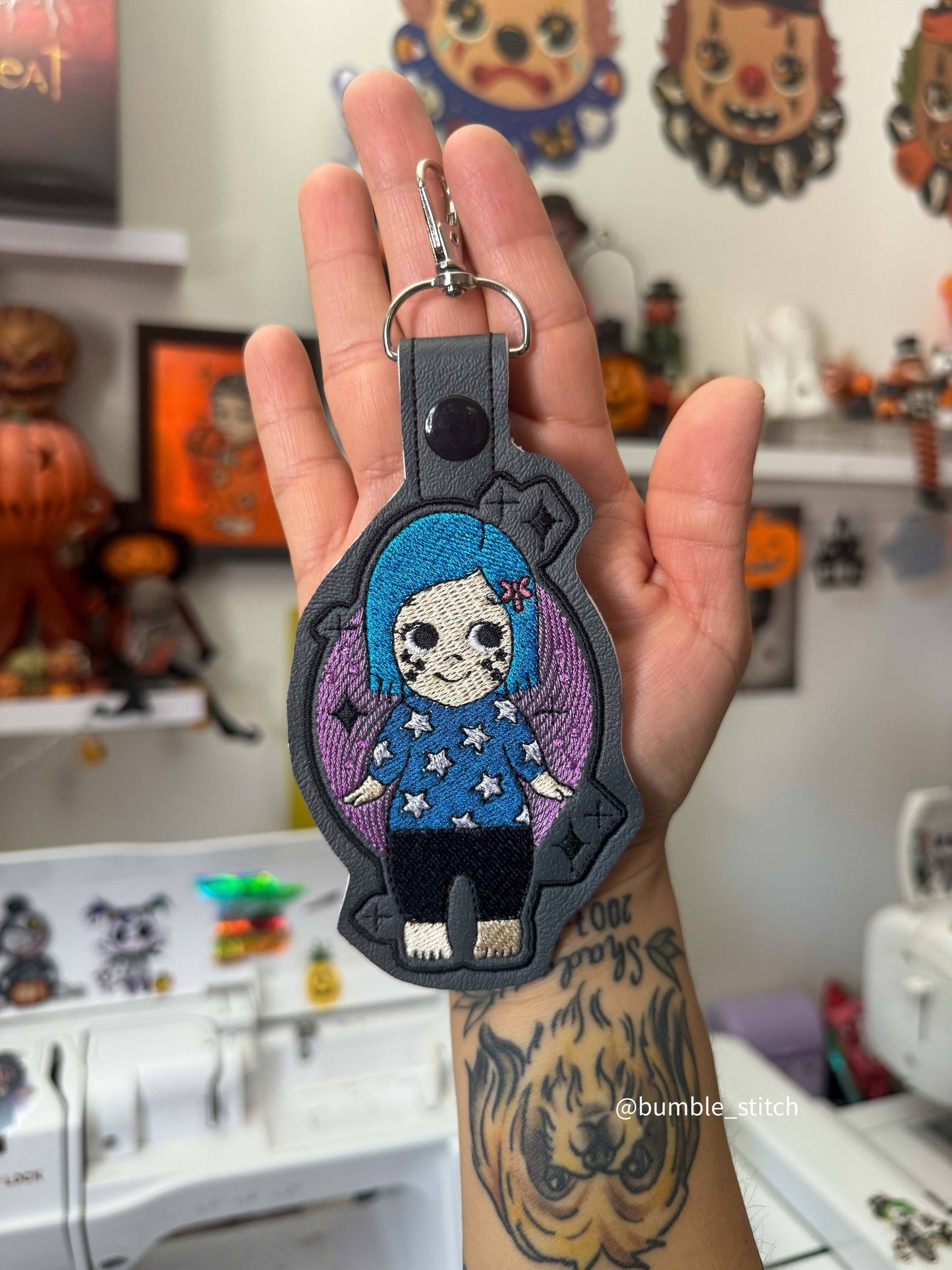 Star Sweater Angel Embroidered Keychain