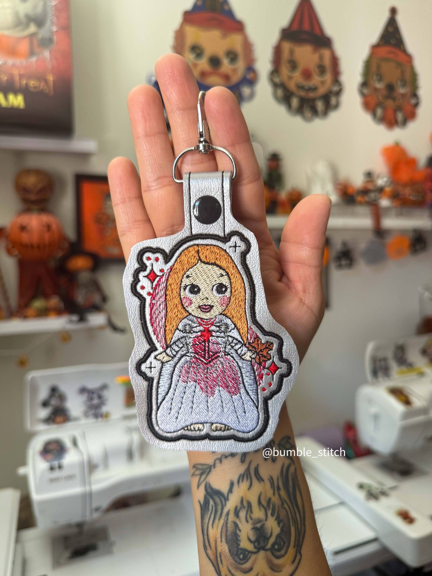 Lady Eliz Angel Embroidered Keychain