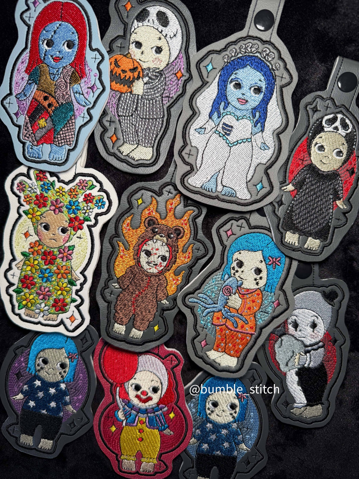 Embroidered Horror Angel Keychains