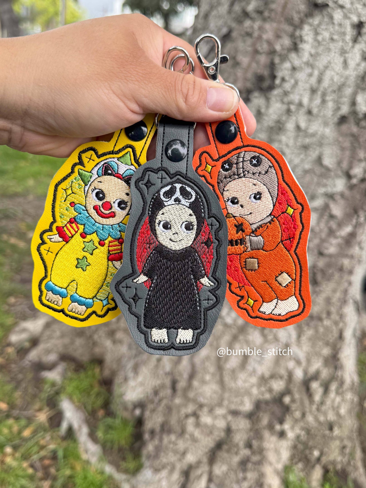 Embroidered Horror Angel Keychains