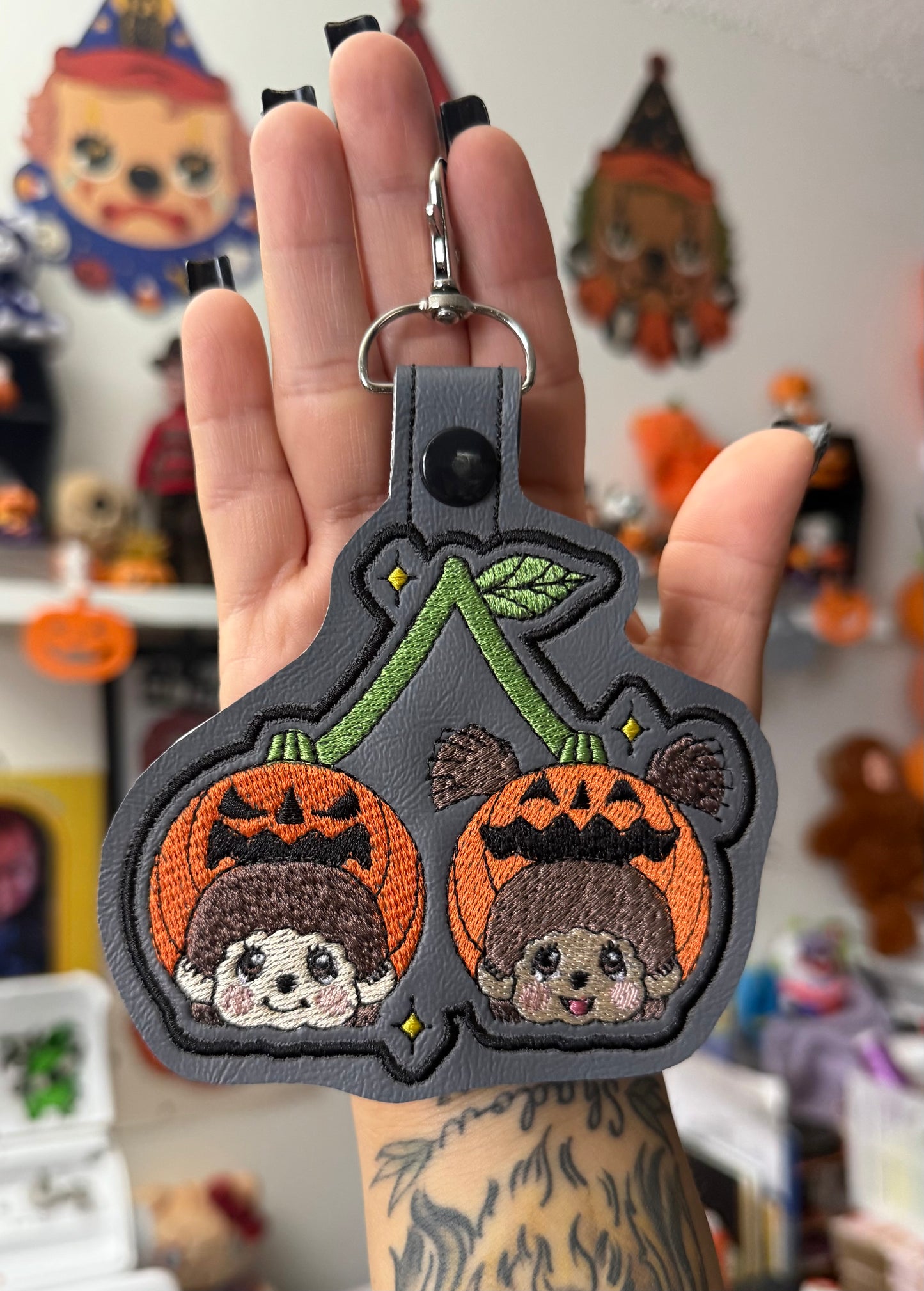 Embroidered Horror Angel Keychains