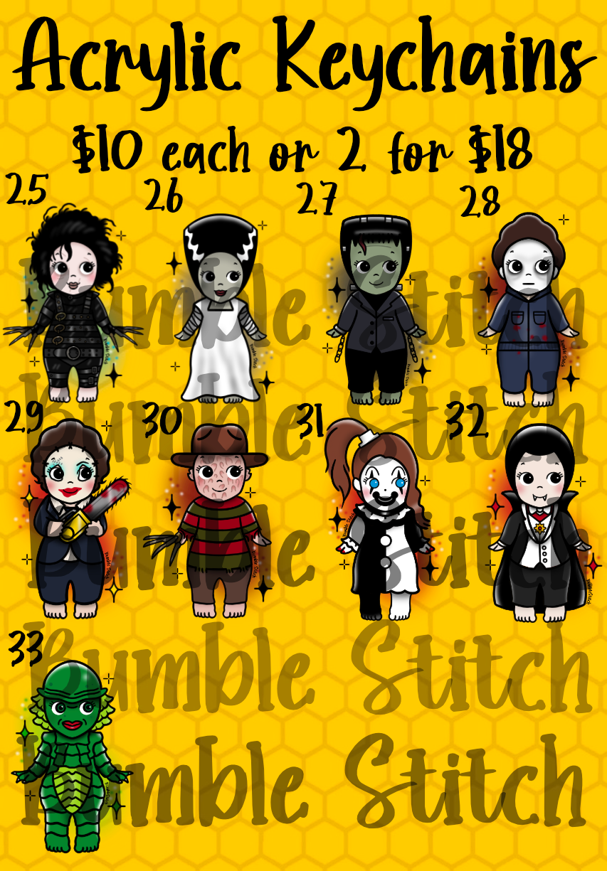 Horror Angels Acrylic Keychain