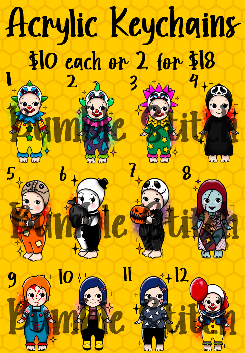 Horror Angels Acrylic Keychain