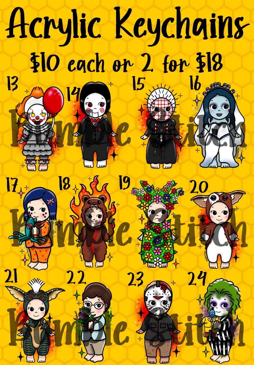 Horror Angels Acrylic Keychain