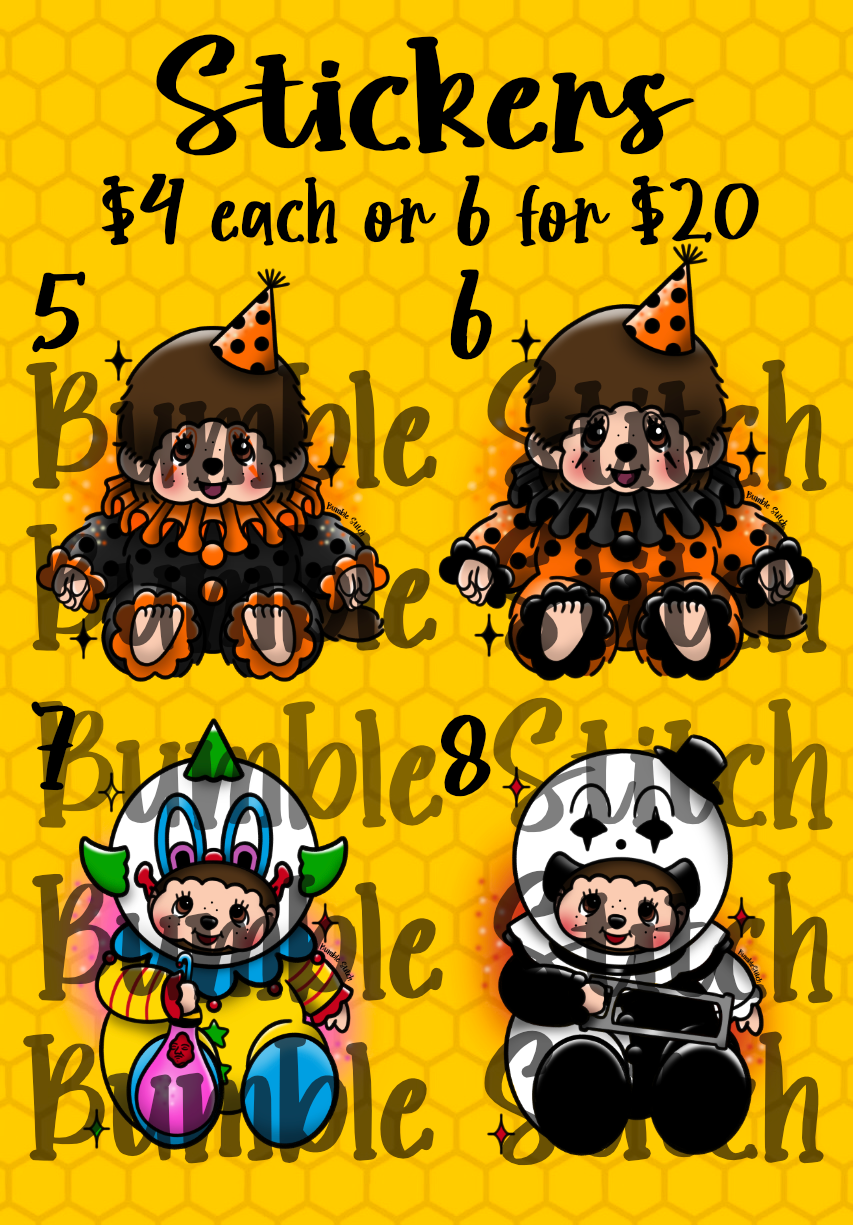 Matte Baby Horror Stickers