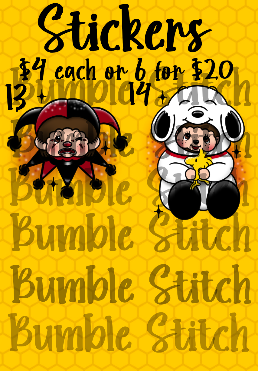 Matte Baby Horror Stickers
