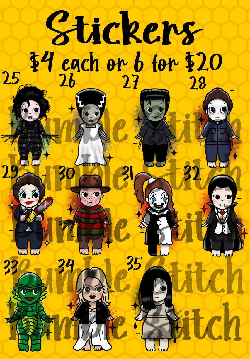 Matte Horror Angel Stickers