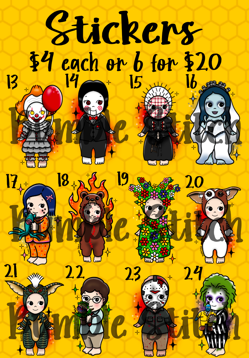 Matte Horror Angel Stickers