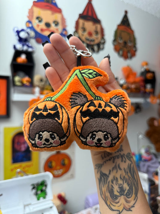 Pumpkin Cherries Plushie Keychain