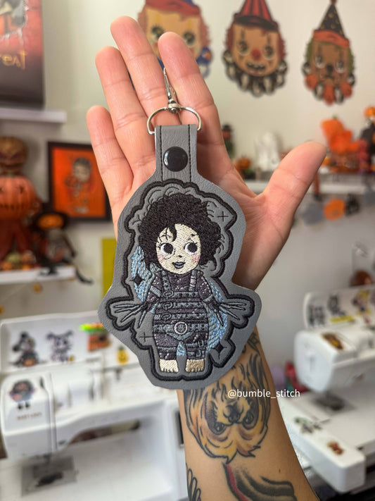 Edward Angel Embroidered Keychain