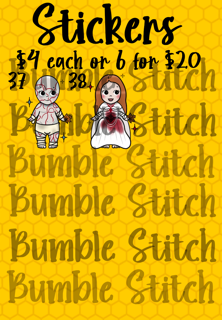 Matte Horror Angel Stickers