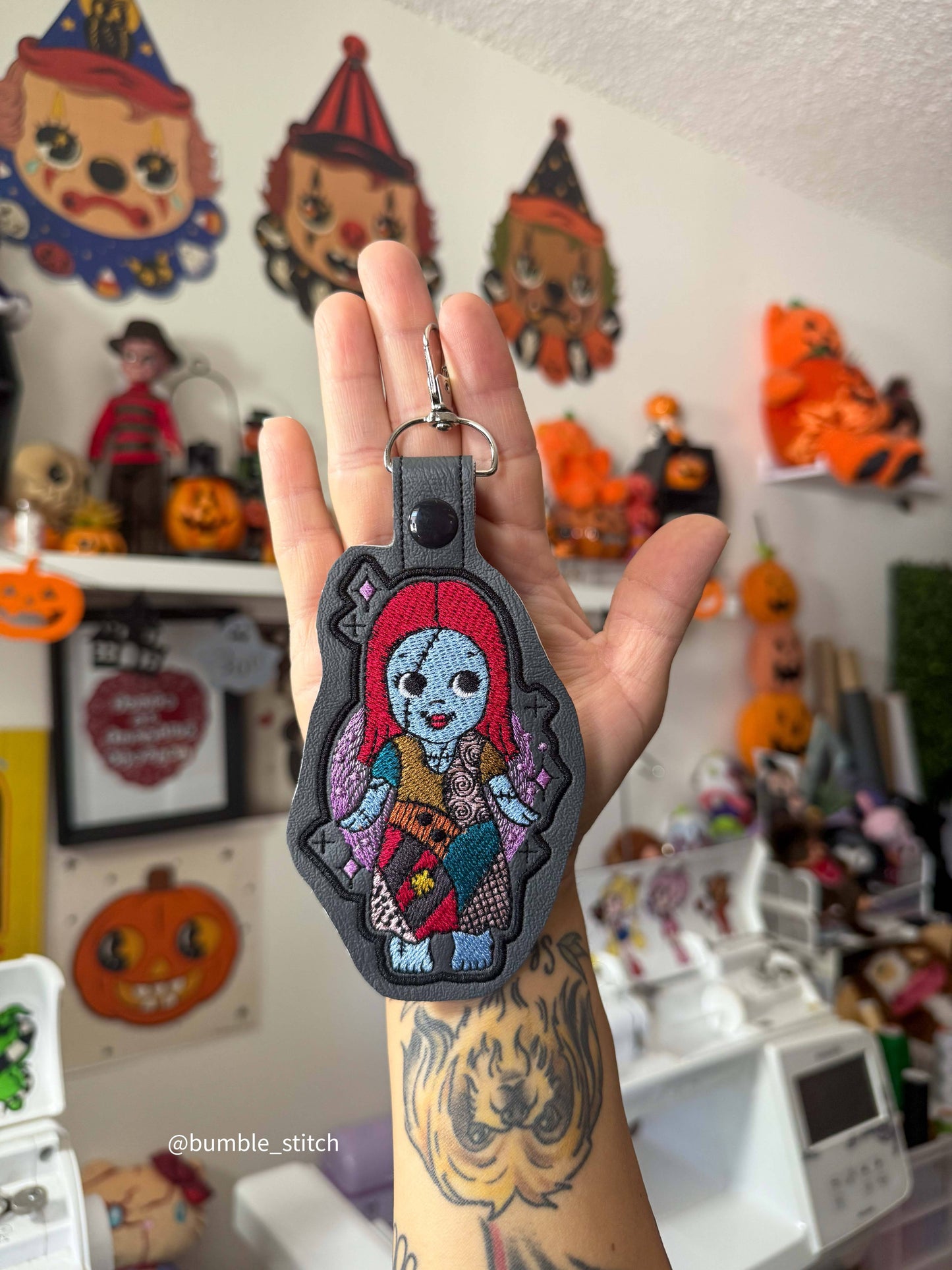 Ragdoll Angel Embroidered Keychain