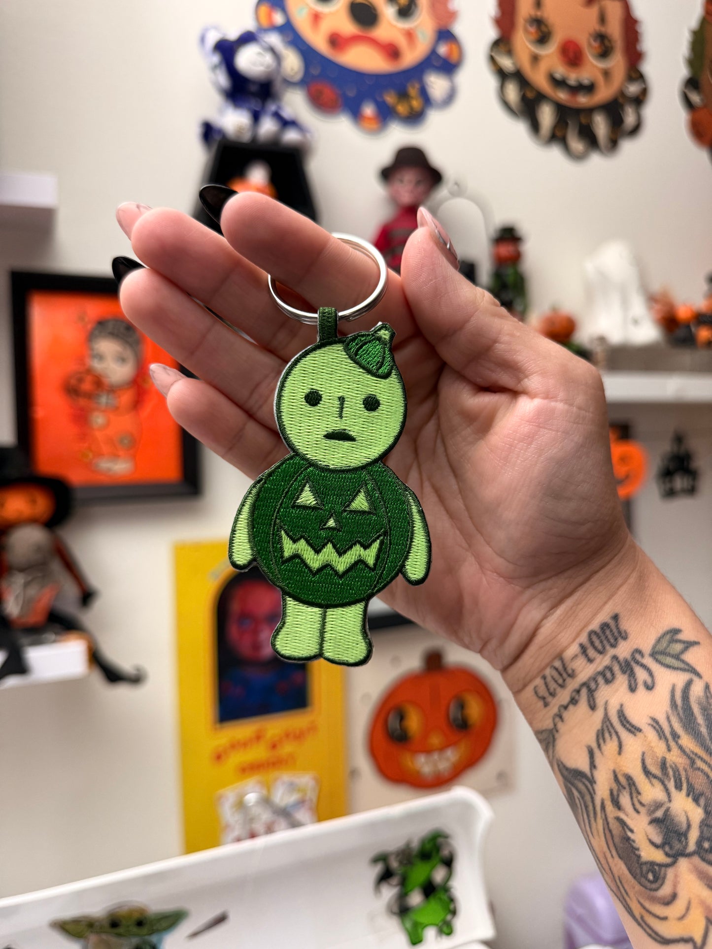 Double Sided Embroidered Keychain