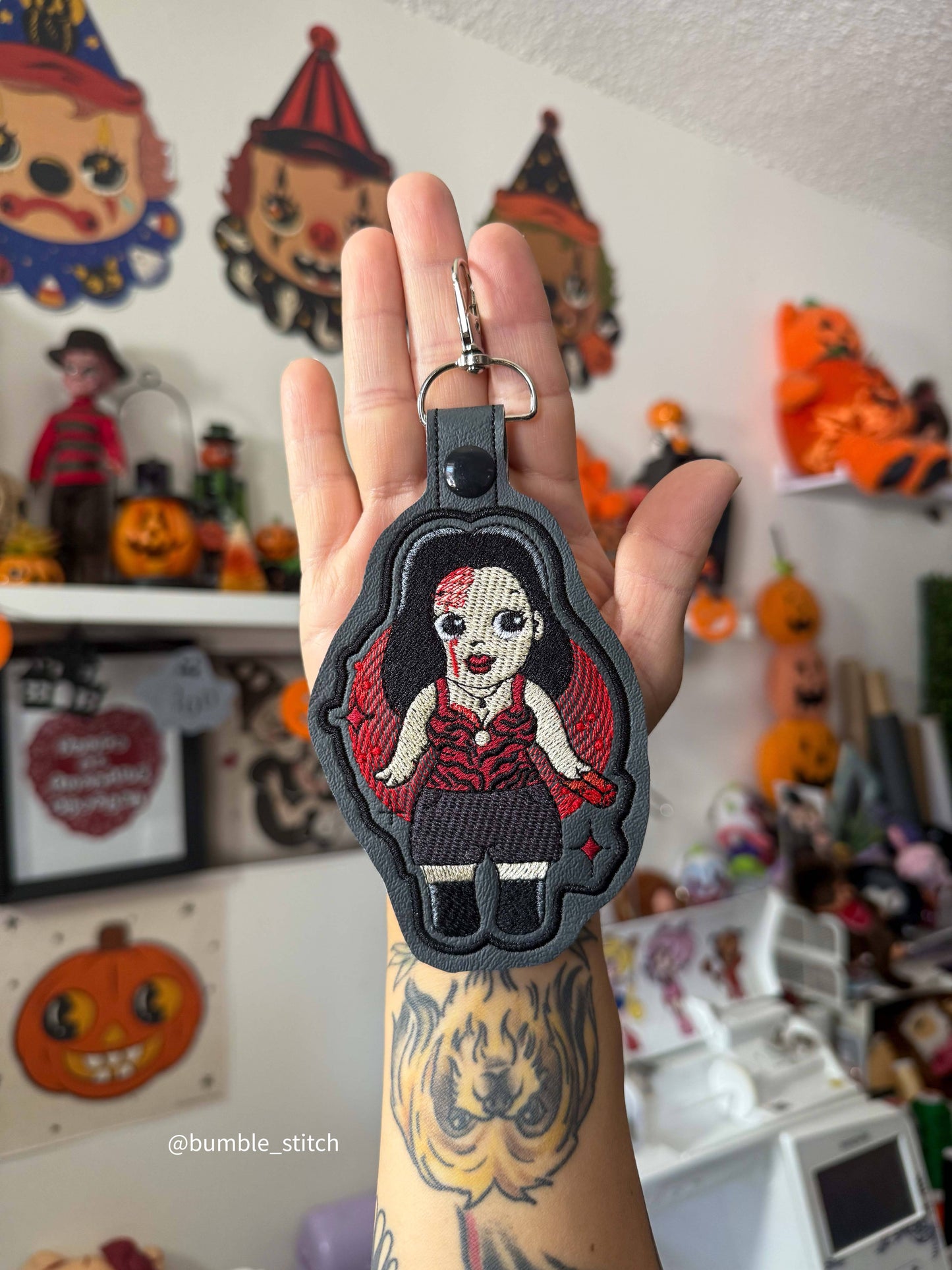 Nikki Angel Embroidered Keychain
