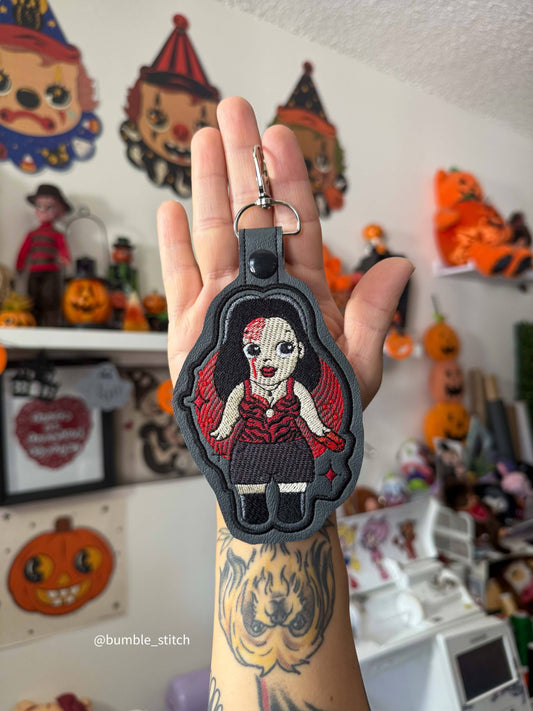 Nikki Angel Embroidered Keychain