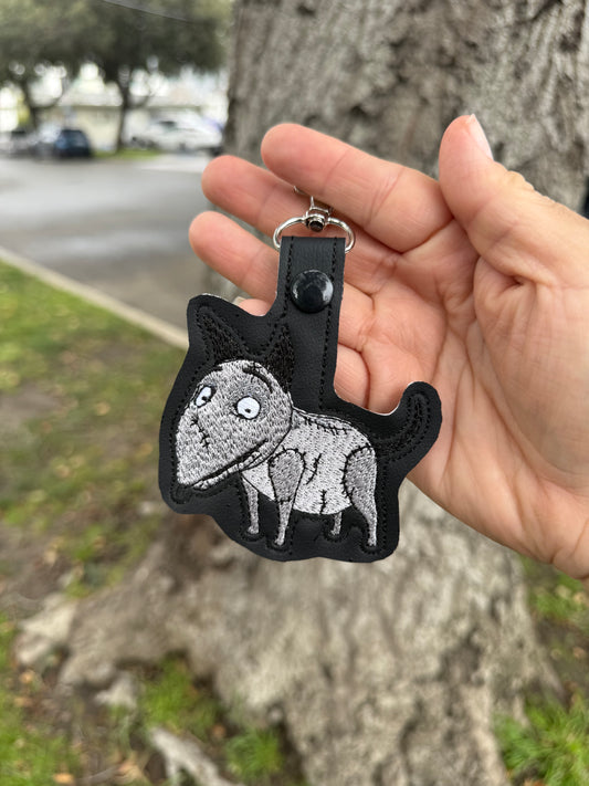 Spark Pup Embroidered Keychain