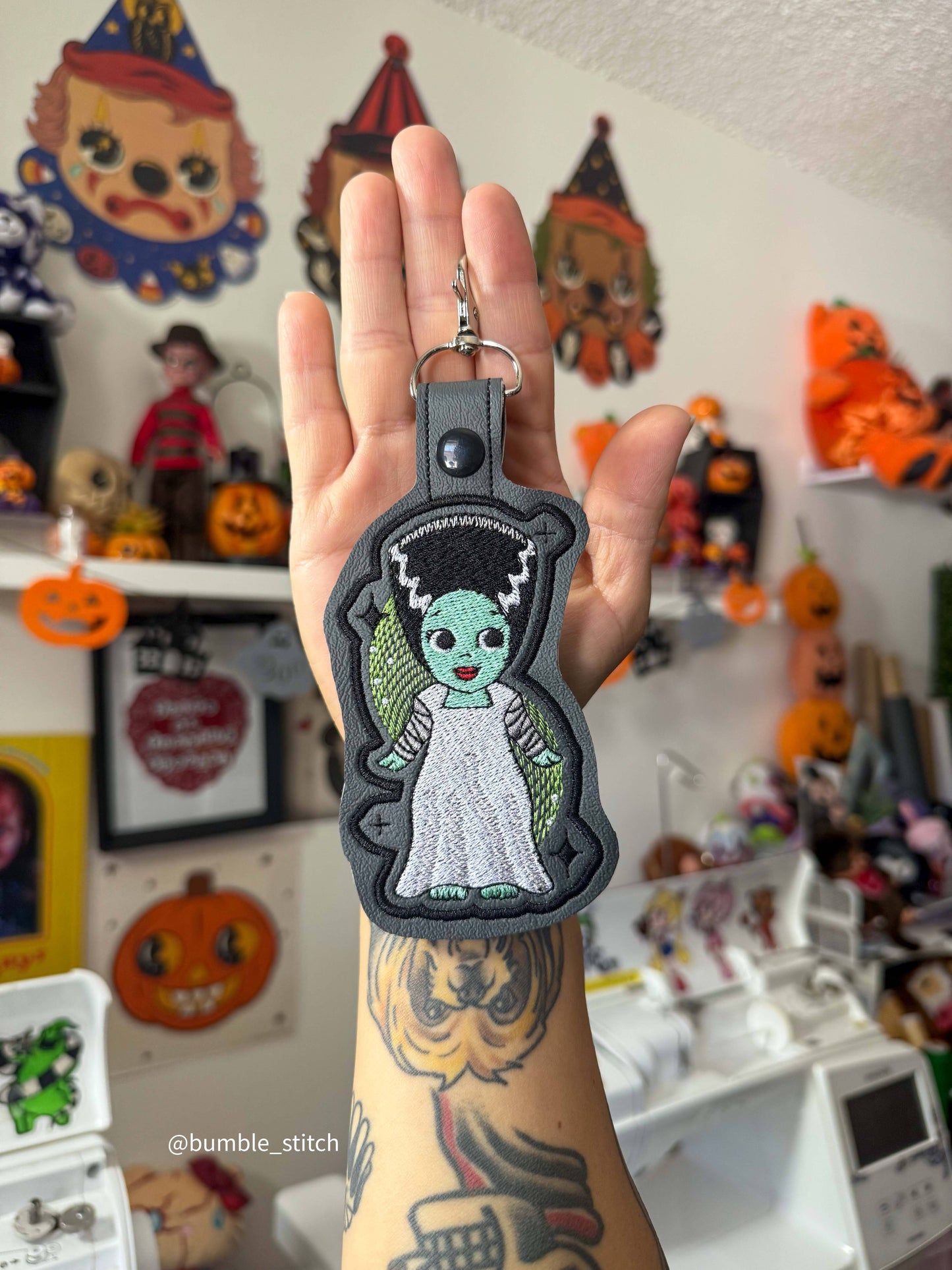 Bride Angel Embroidered Keychain
