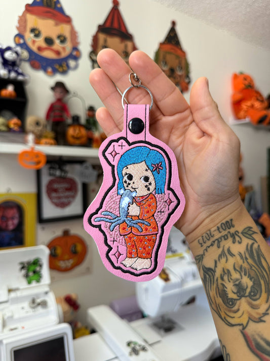 Pj’s Embroidered Keychain
