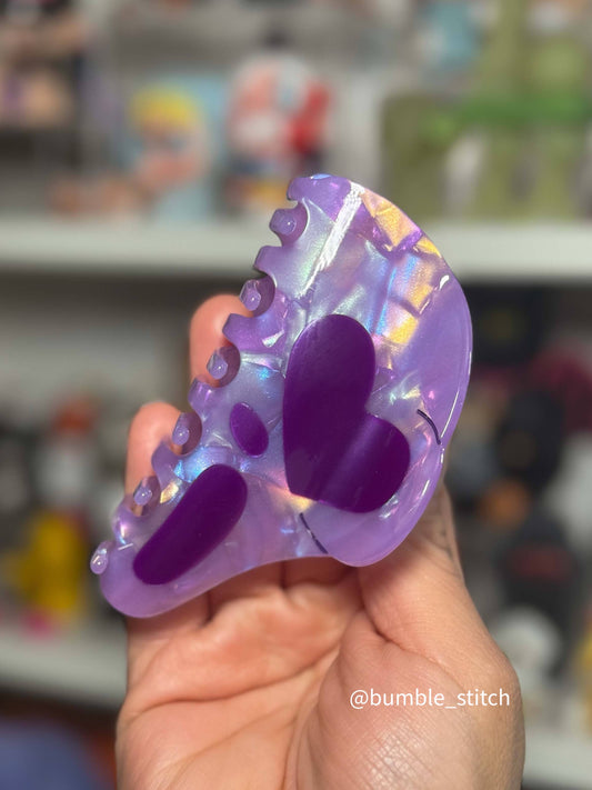 Purple Heart Eye Hair Claw