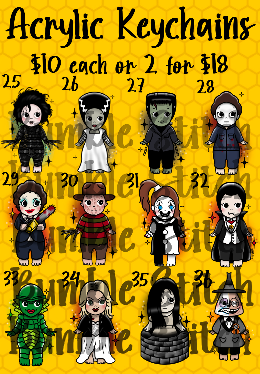 Horror Angels Acrylic Keychain
