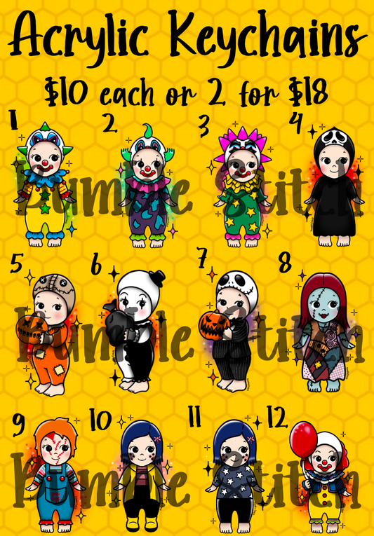Horror Angels Acrylic Keychain