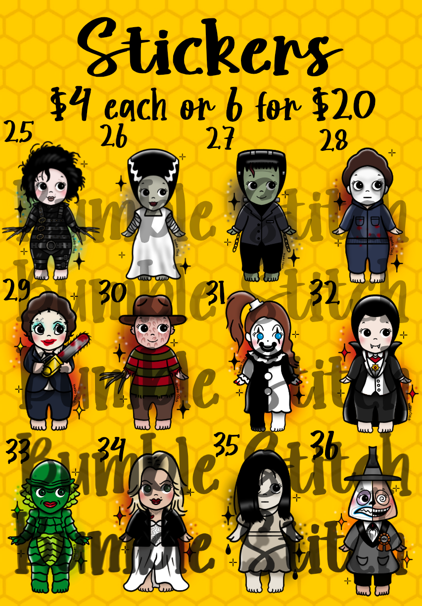 Matte Horror Angel Stickers