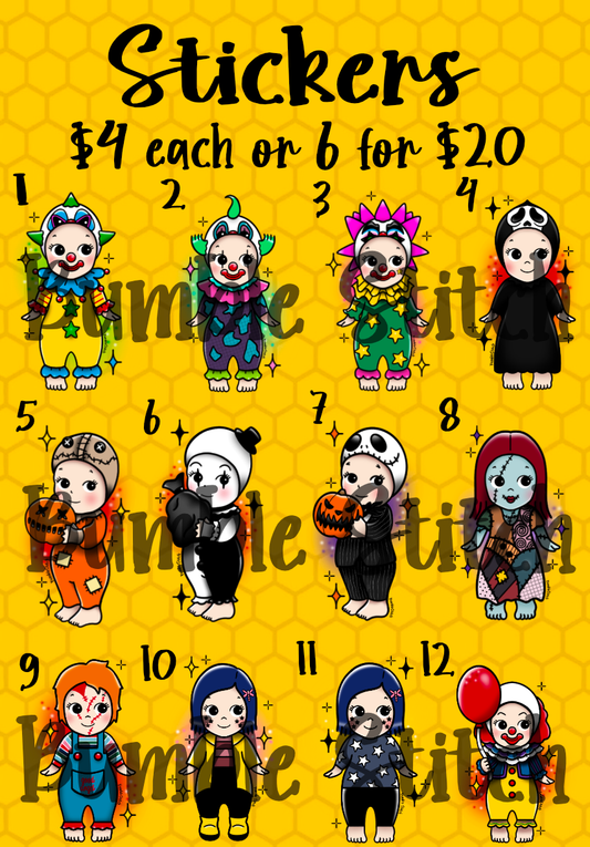Matte Horror Angel Stickers